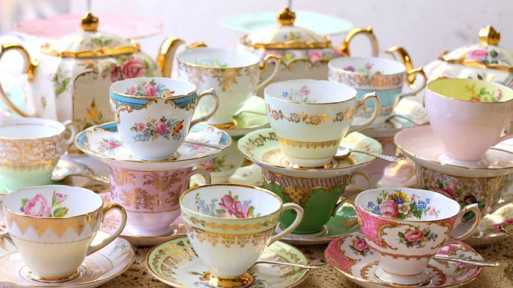 a variety of tea cups